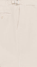 Détail tissu du pantalon Casimir en coton et cachemire beige clair de la Maison Gabriel Paris